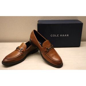 Cole Haan C37282 Men's Sz 7.5M Brown Leather Modern Essentials Bit Loafers